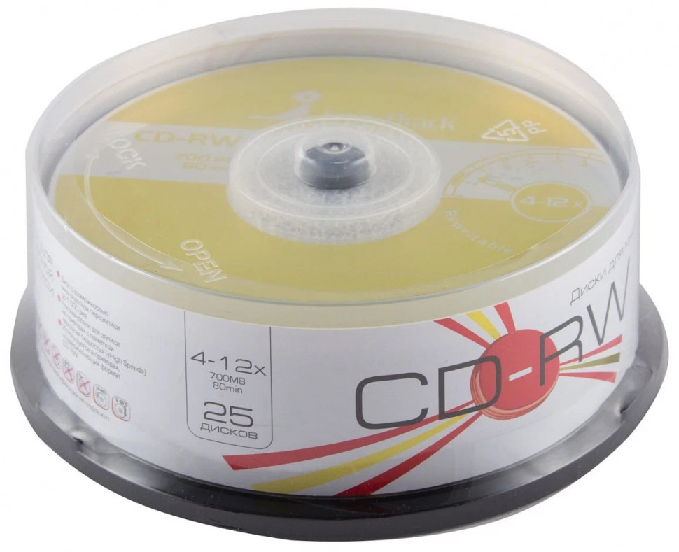 Диск CD-RW Aceline 700Mb 12x Cake Box (25шт)