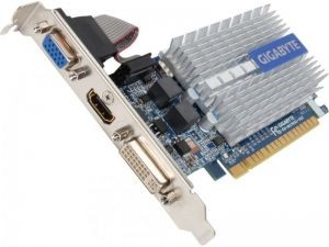 Видеокарта NVIDIA GeForce 210 1Gb Gigabyte <GV-N210SL-1GI> GDDR3 64B D-Sub+DVI+HDMI (RTL)