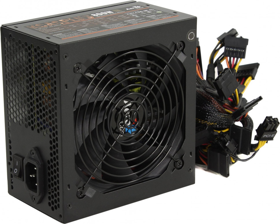 Блок питания 800W Aerocool ATX 800W KCAS-800W PLUS 80+ bronze (24+4+4pin) APFC 120mm fan 7xSATA