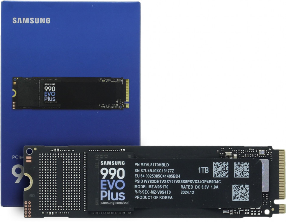 SSD NVMe 1 Tb Samsung 990 EVO MZ-V9S1T0BW (600TBW / 7150:6300Мбайт / с)