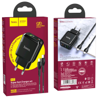 Зарядное уст-во Hoco N5 (Type-C - PD20W + QC3.0 USB 18W, черный)
