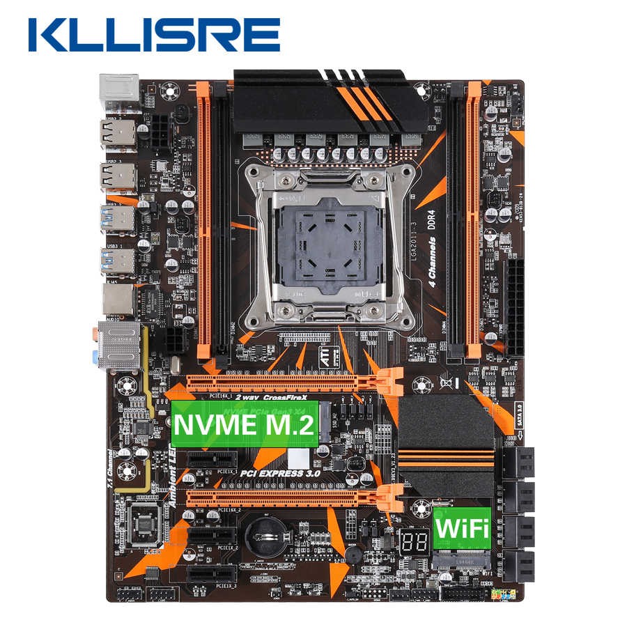 Материнская плата Kllisre X99 (RTL) LGA2011 PCI-E+GbLAN+SATA ATX 4DDR4