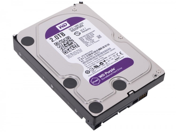 HDD 3.5" 2 Tb Western Digital Purple <WD20PURZ> Video Purple 64Mb SATA-III