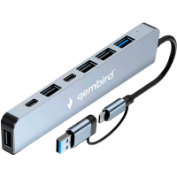 Концентратор Gembird UHB-C445 (4хUSB2.0, 2xTYPE-C, 1xUSB3.0)