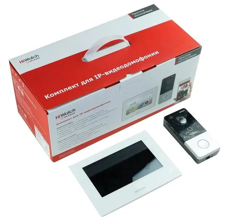 Комплект IP видеодомофона 7 Hiwatch DS-D100IKWF(B)