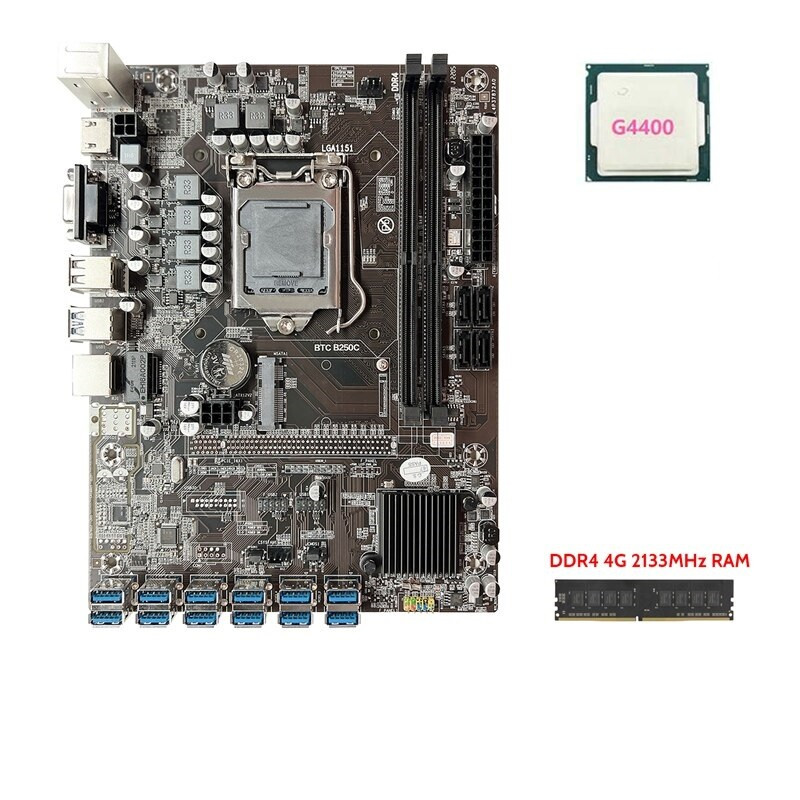 Связка BTC B250C / Celeron G4400 / 0Gb