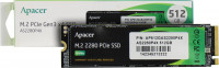 SSD NVMe 512 Gb Apacer AS2280P4X AP512GAS2280P4X-1 (200TBW / 1500:2100Мбайт / с)