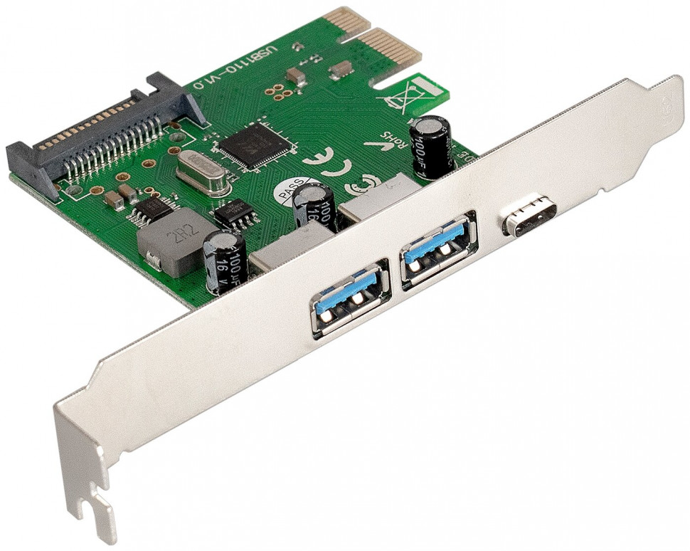 Контроллер PCI-E 2xUSB3.0+1xType-C ExeGate EXE-323 (EX283719RUS)