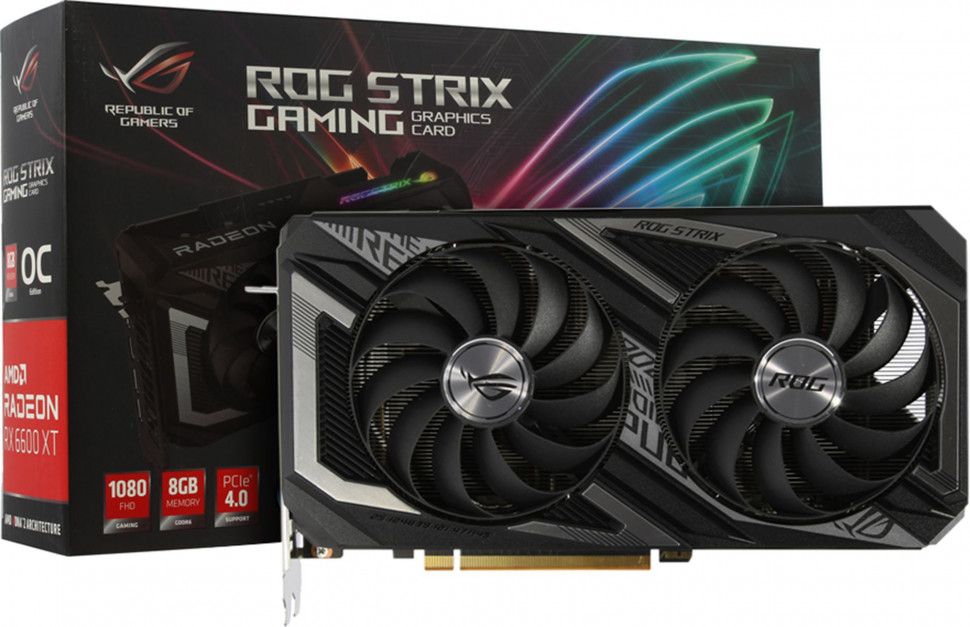 Б/У Видеокарта AMD RX 6600XT 8Gb ASUS ROG Strix OC (ROG-STRIX-RX6600XT-O8G-GAMING)